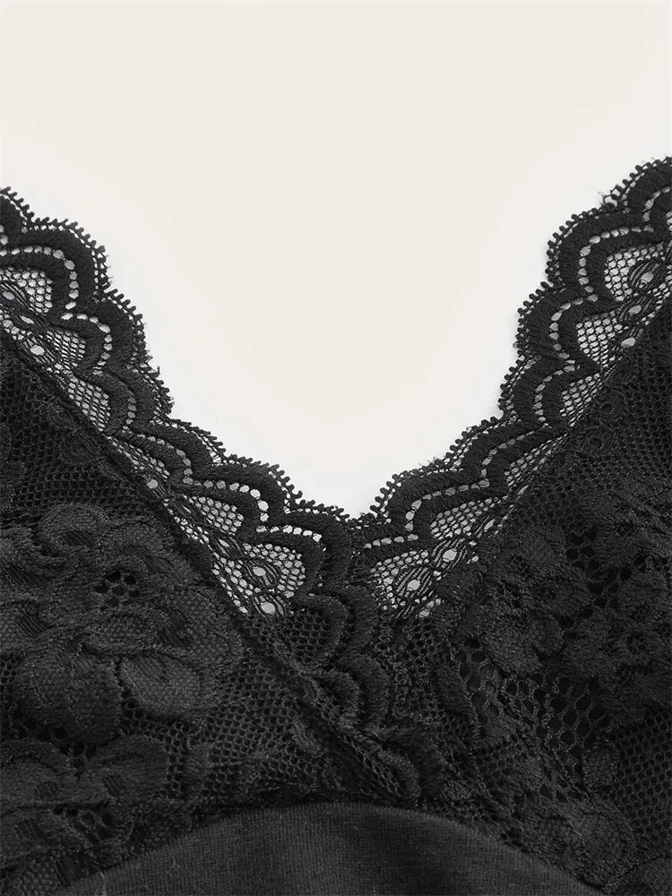 Lace-Up Goth Halter Crop Top