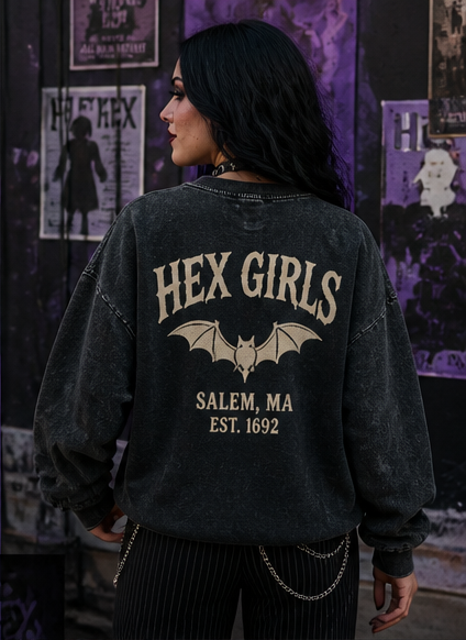 The Hex Girls Acid-Wash Oversized Sweatshirt