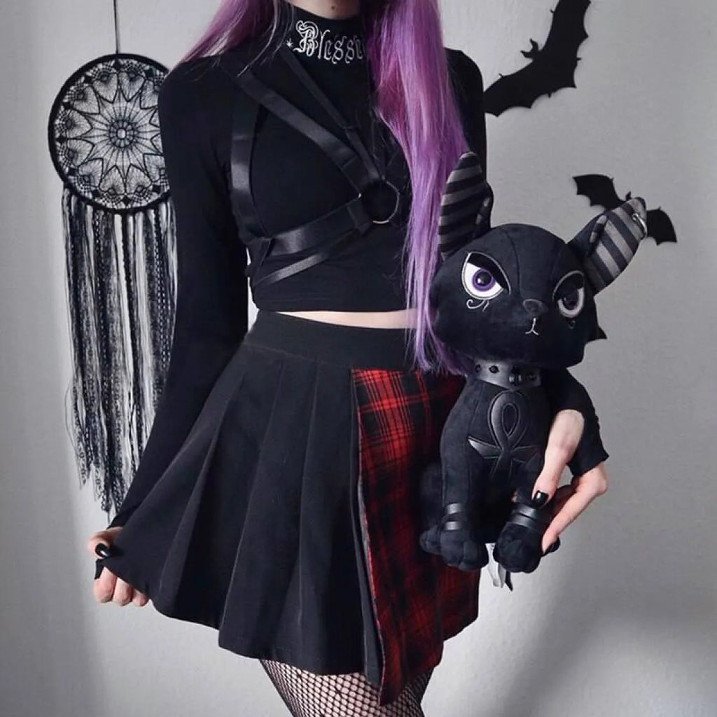 Blessed Gothic Turtleneck Crop Top