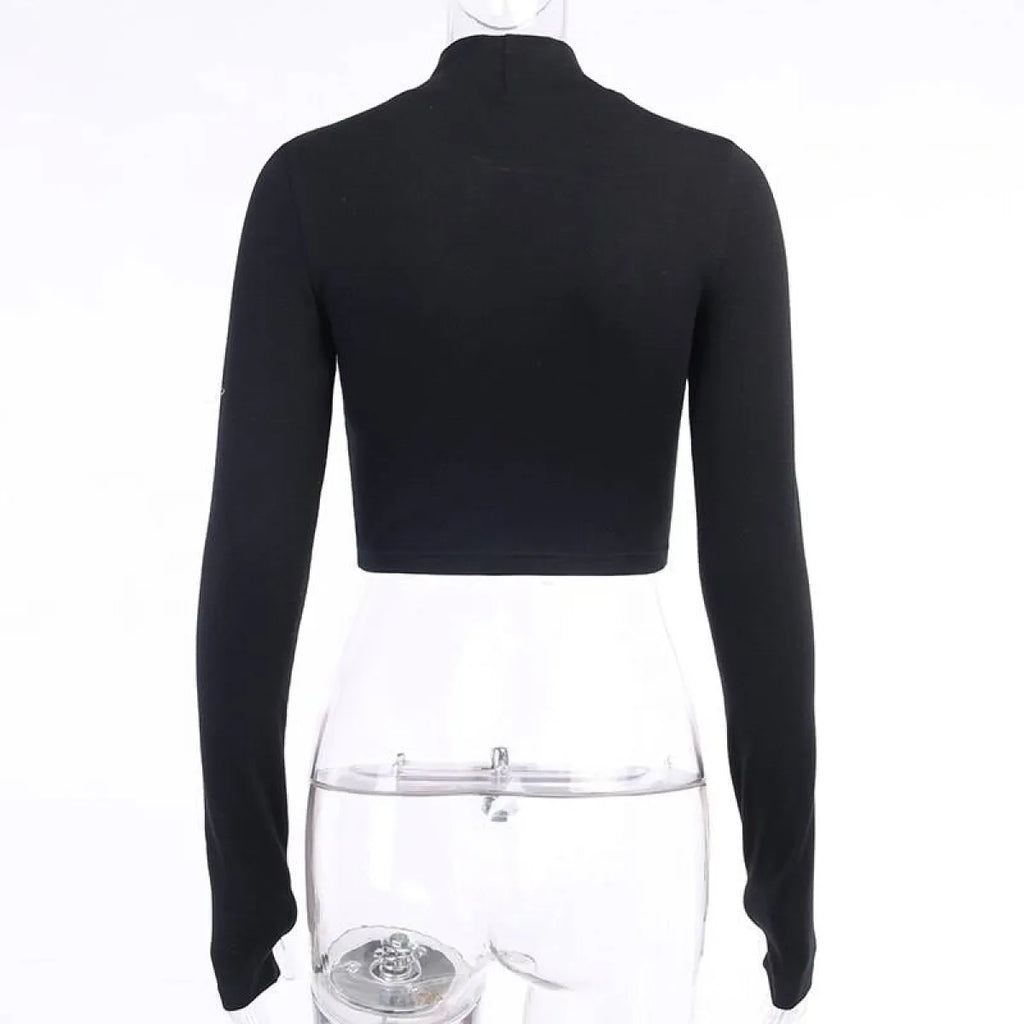 Blessed Gothic Turtleneck Crop Top