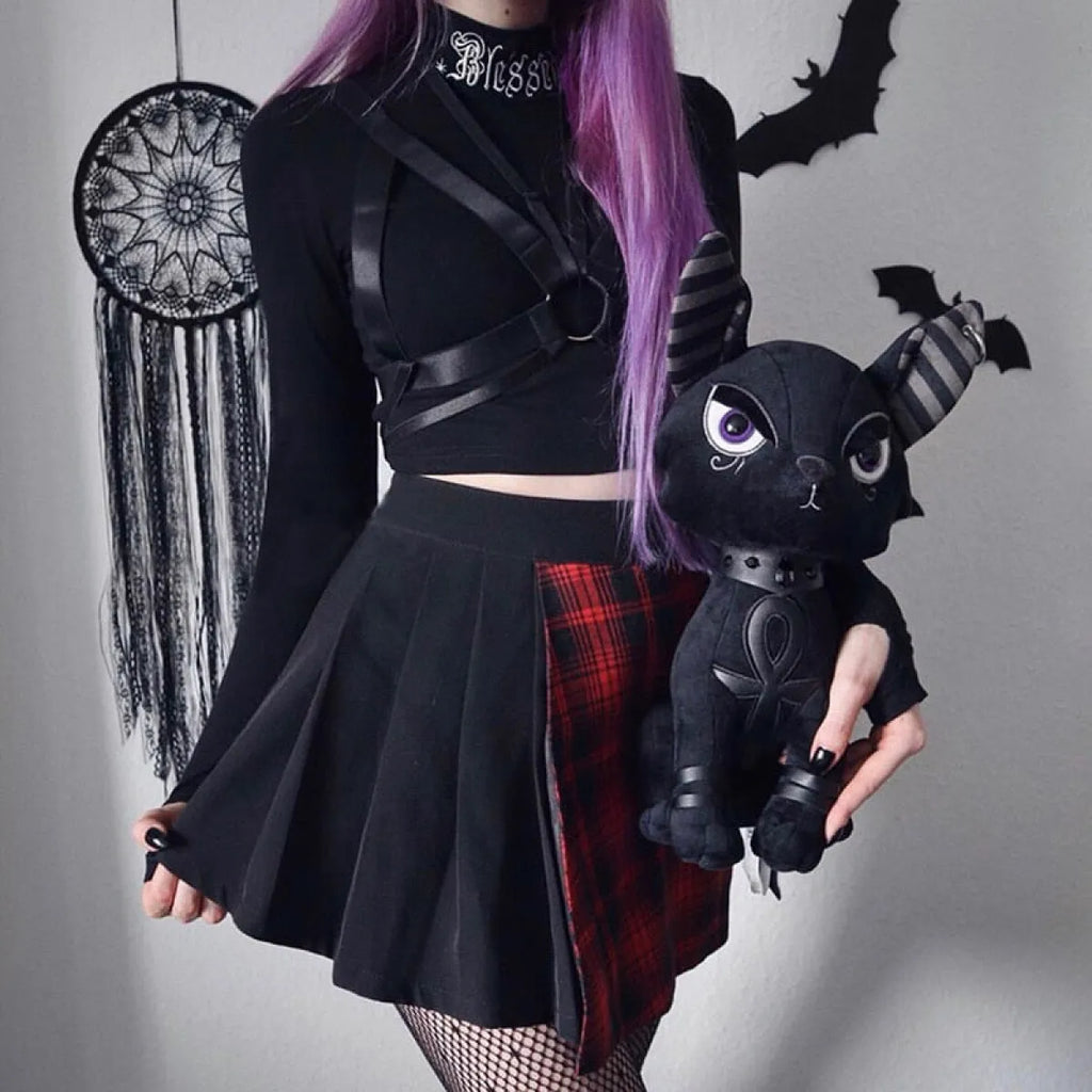 Blessed Gothic Turtleneck Crop Top