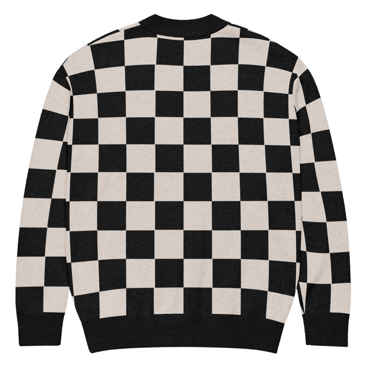 Checkers and Cream Knit Cardigan