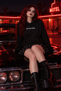 Model wearing the Hell Was Boring Graphic Hoodie
