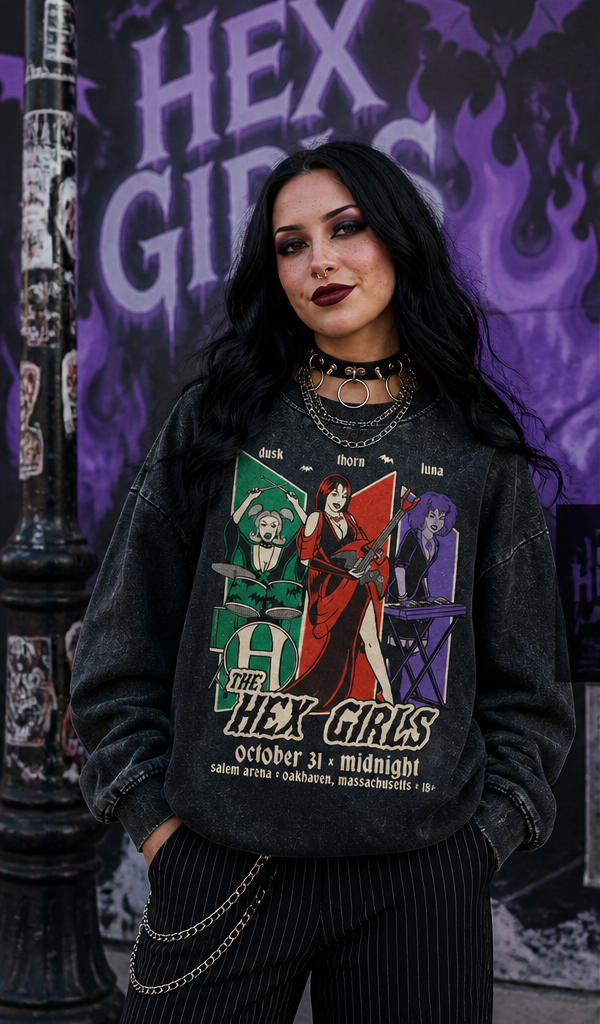 The Hex Girls Acid-Wash Oversized Sweatshirt