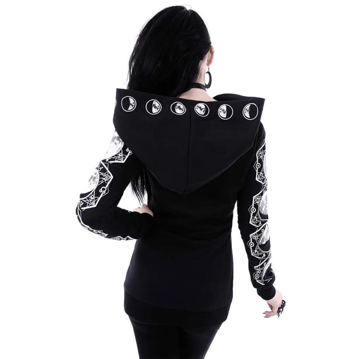 Lunar Phases Goth Hoodie