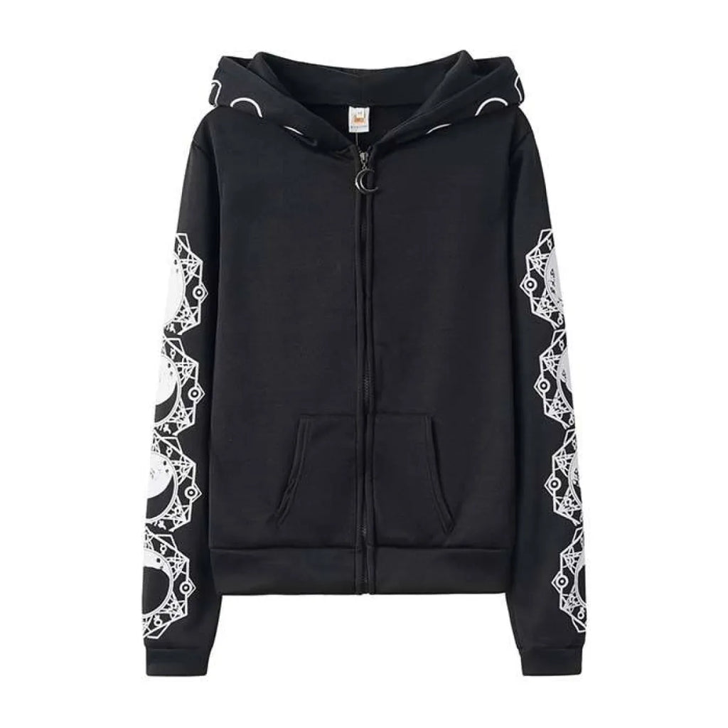 Lunar Phases Goth Hoodie