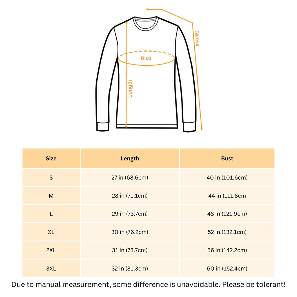 I Bite Vampirecore Crewneck size chart